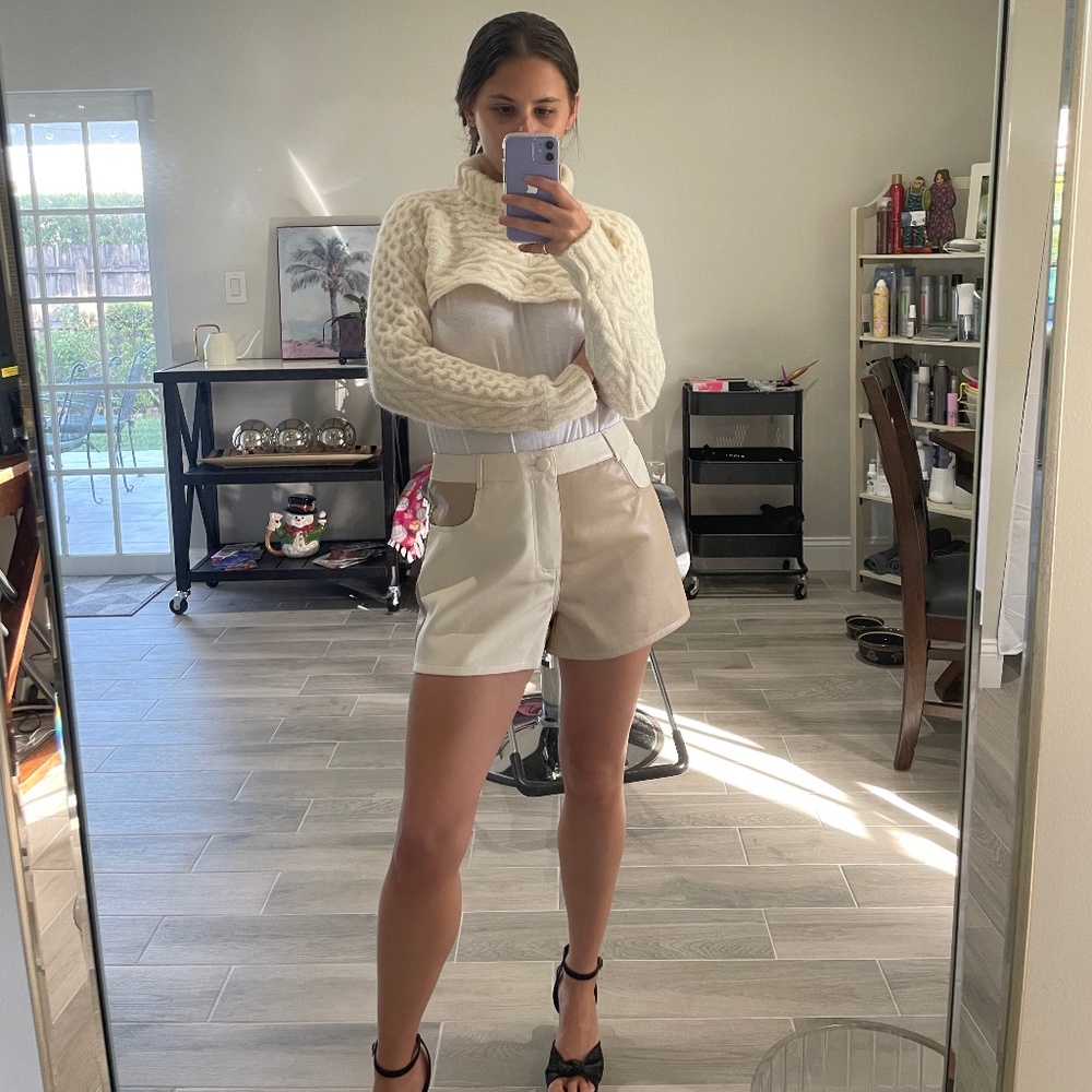 Zara Knit Turtleneck Arm Warmer Sweater